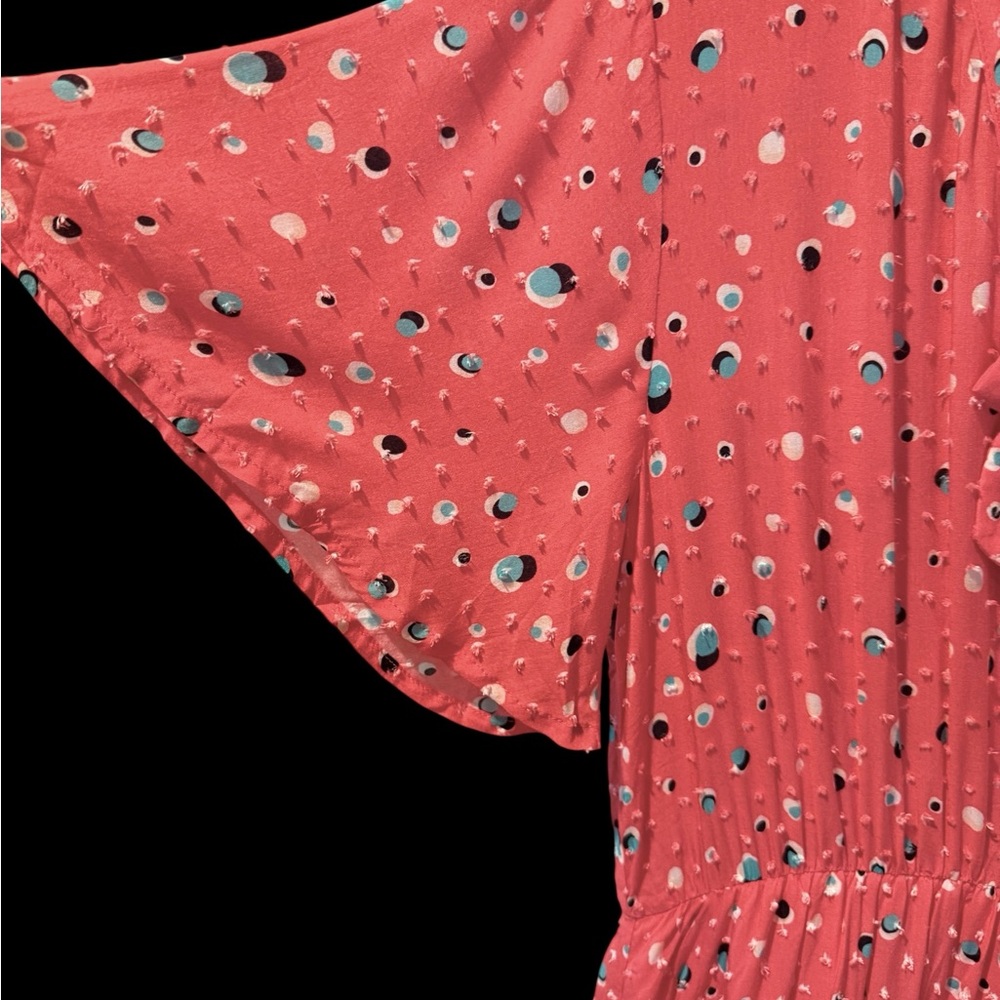 O48 Hummingbird Coral Mini Dress with Abstract Dots - Picture 3 of 6